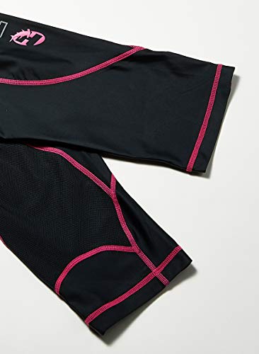 Hammerhead Calça Capri Para Corrida Unissex, PP, Preto/Rosa