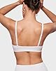 INLYRIC Women's Inbarely Triangle Bralette Plunge Unlined Seamless Bra No Underwire Sexy Comfortable Everyday Snow White - See Through X-Small
