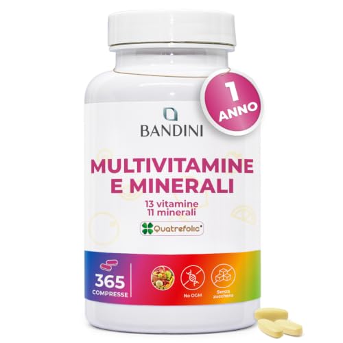 Bandini® Multivitaminico Completo 365 compresse (Scorta per 1 Anno) - Integratore Multivitamin Complex con 13 Vitamine e 11 Minerali - Complesso Multi-Vitaminico Uomo e Donna - Prodotto in Italia