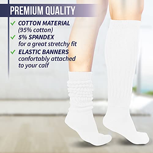 MDR Distributors MDRE Women’s Extra Long & Heavy Slouch Socks – 100% Cotton, Made in USA, One Size Fits Most (Size 9–11)4