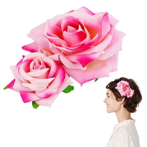 ZJIVQO Rose Hair Clip Flower Hairpin Brooch Velvet Ornament Rose Flower Hair Accessories for Woman Girl Ladies Wedding Hair Clip Flamenco Dancer Valentines Day Decoration