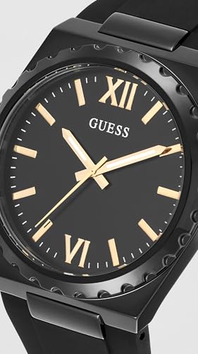 Image of Guess Round 42mm Black Dial Analog Men Watch - U1451G1M