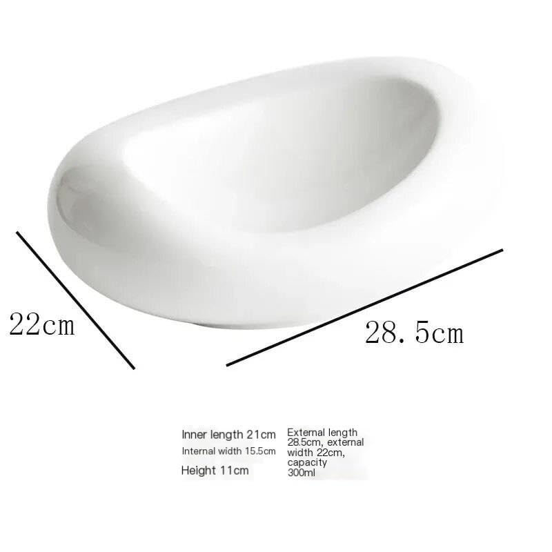 Piatti creativi in ceramica bianca per la casa piatto freddo vassoio di stoccaggio forniture per la cucina hotel stoviglie piatto freddo cena stoviglie (28 cm)