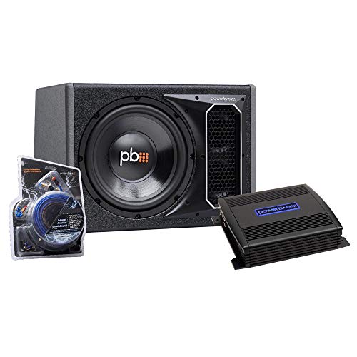 PowerBass Party Pack - Single 10' Subwoofer in Vented Enclosure with ASA3-300.2 Amplifier and Wiring Kit