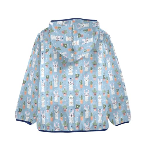 Alpaca Cactus Boys Fleece Coat,Children's Zip-Up Hoodie Jacket,Baby Warm Fashion Outerwear 3-10T,A1134272