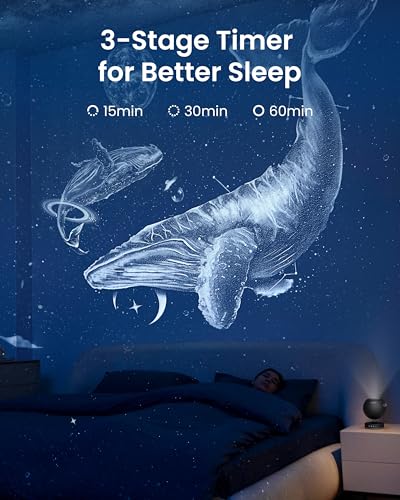 Image of POCOCO Galaxy Star Projector for Bedroom with Replaceable Optical Film Discs, Home Planetarium Night Light Projector with High-Definition Soft Light for Relax, Study, and Meditate, Stress Relief Gifts