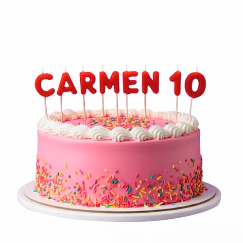 Velas de cumpleaños Personalizadas con Nombre, Edad y Color | Velas cumpleaños Originales para Tarta | Decoración Tartas cumpleaños | Velas Tarta | Compra solidaria