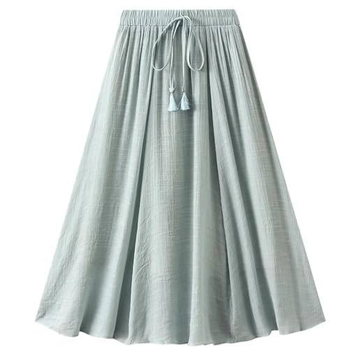 Jupe longue d'été en coton opaque doublée style évasé