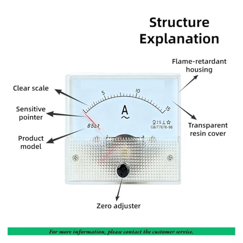 Ampèremètre analogique industriel haute précision AC 200/5A