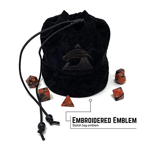 Dundra Multipocket Dice Bag - Dnd Velvet Pouch - Large Dice Bags For D&D With Pockets - Soft Case For Rpg Dice Storage - Drawstring Pouches For Role Playing Games Dice Set - Polyhedral Dice Bag (Navy) #TOP6