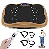 Vibration Plate Exercise Machine, Health & Fitness Full Body Vibration Platform, Portable Vibration Plate Platform for Weight Loss Home Fitness, Lymphatic Drainage, w/Resistance Bands+Remote