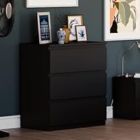 Vida Designs Denver 3 Drawer Chest of Drawers Black – Modern Wooden Storage Unit