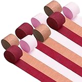 9 unidades de papel crepé rosa burdeos decoraciones para niñas, cumpleaños, baby shower, despedida de soltera, compromiso, boda, día de la madre, día de San Valentín,