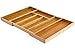Relaxdays Caja de cubiertos de bambú, inserto de cubiertos extraíble como organizador de cocina, inserto de cajón 33.5x29-48x5 cm, natural