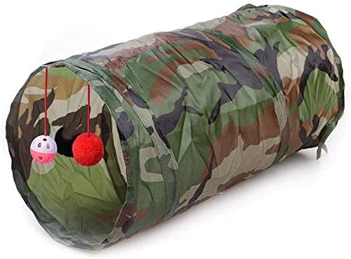 MFEI Cat Play Tunnel, Pet Tunnel 3 Way Crinkle Collapsible Tube Toy Tunnel for Cats Rabbits, Dogs, Pets for His Pet (Camouflage)