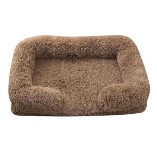 GUOOL 犬猫用ベッド 犬小屋 快適な睡眠 多機能 睡眠用 ぬいぐるみ 長方形 ペットベッド ペット 猫用 巣 猫 子犬 犬 子猫用, カーキ, s