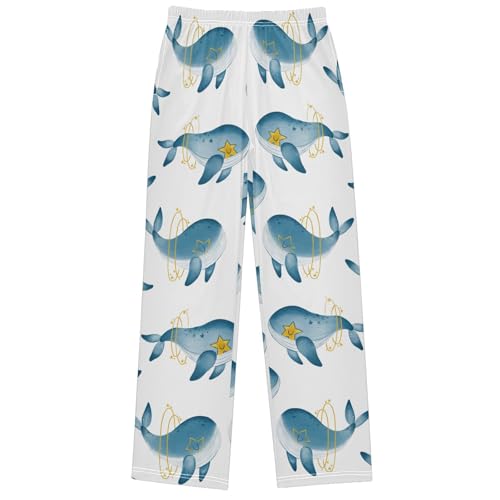 Boy's Pants Watercolor Whale Planet Star Jogger Pants Elastic Waist Long Bottoms Trousers with Pockets 6-14 Years