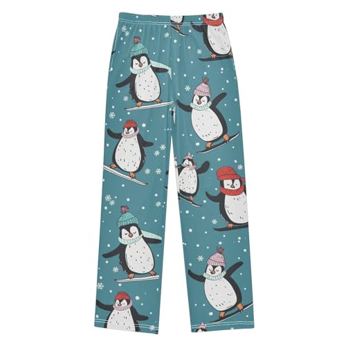 ZZXXB Skating Penguin Boys Long Pants Soft Trousers Elastic Waist Kids Lounge Bottoms with Pockets S-XL