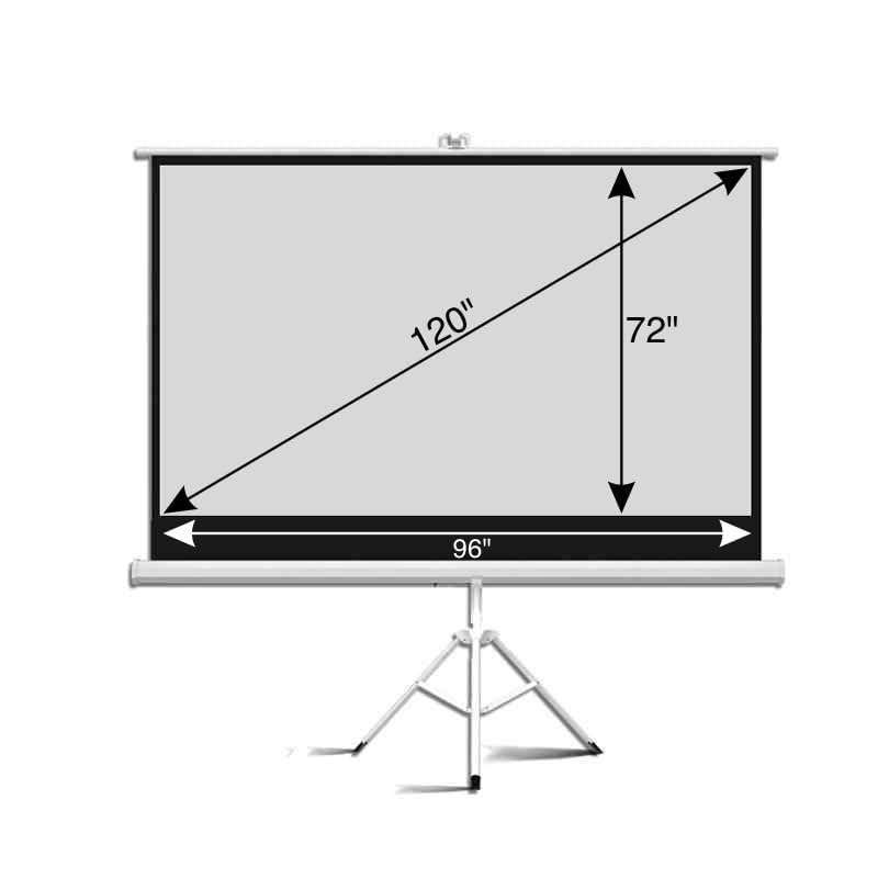 Image of BIG VUE Matte Grey Fabric Tripod Projector Screen with Stand - Indoor and Outdoor Wrinkle Free Projection Screen for Home, School & Office Presentation (120 Inch, 4:3 Aspect Ratio)