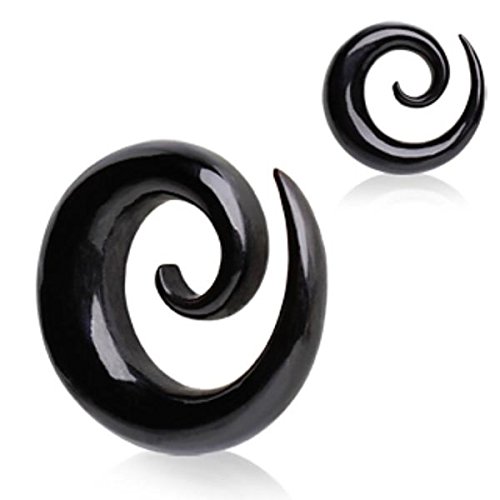 Dynamique 6g, 4g, 2g, 0g, 00g Pair of Spiral Organic Buffalo Horn Tapers