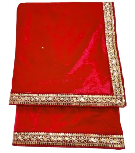 Image of Navti Creations Women's Stole Dupatta In Velvet With Cross Design Border (length -2.25m, Width-75cm)