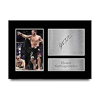 HWC Trading Ufc 242 Gifts Chabib Noermagomedov Dustin Poirier Printed Image Autograph Voor Fans Ufc Souvenirs - A3 Framed