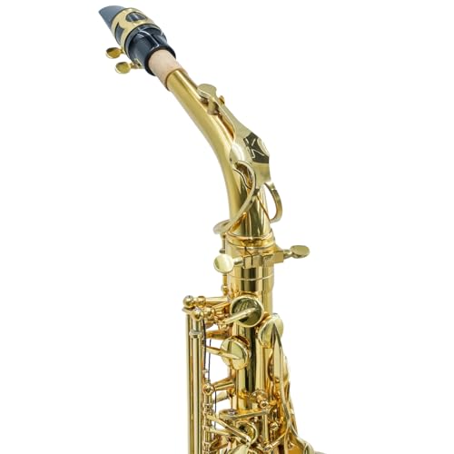 KAYATA Eb Alto Saxophone with F# Key, Canvas Case, Gloves, Reeds, Carekit(Gold Lacquer)