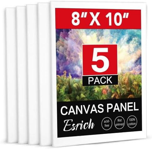 ESRICH Canvas Boards 8x10 5-Pack – Cotton Primed Acid Free view 7