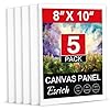 ESRICH Tableros de lona para pintar, paquete de 5 lienzos para pintar de algodón de 8 x 10 pulgadas, sin ácidos, paneles de lienzo en blanco para pintura al óleo, acuarela, pintura acrílica, gouache y
