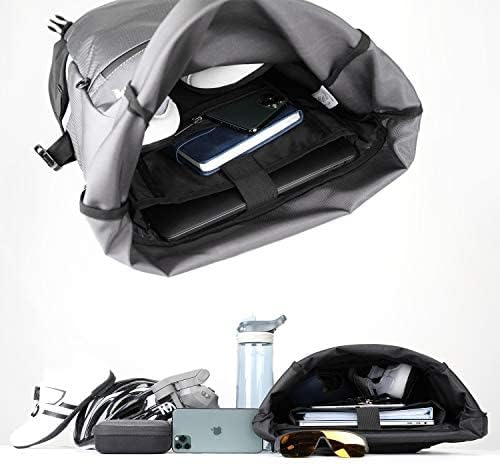 Rhinowalk Bike Bag Waterproof Pannier Backpack Convertible - 2 in 1 Bicycle Saddle Bag Shoulder Bag Laptop Pannier Professional Cycling Accessories-Gray