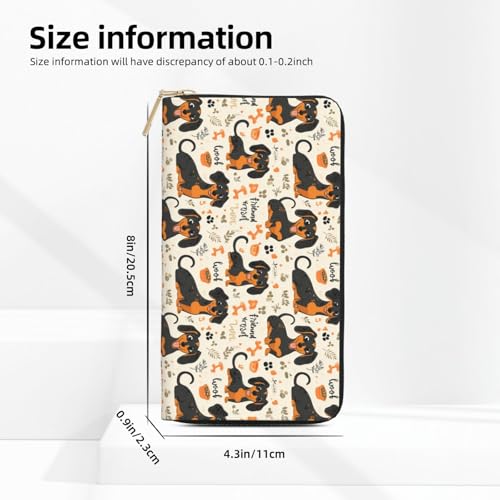 Leather Thin Slim Wallets for Women Men - Fashion Cartoon Cute Puppy Print Card Wallet Holder with Zipper2