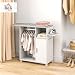 HOMCOM Rolling Ironing Board Cabinet Foldable with Storage Wheels White