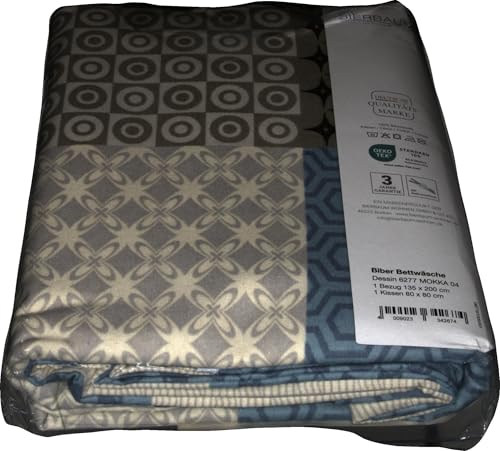 Bierbaum 6277 bed linen, fine beaver, made in Germany, mocha 04, 135 x 200 cm