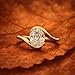 14K Yellow Gold Oval Cut Engagement Ring for Women Modern Bypass Solitaire Ring Minimalist Promise Ring Unique Wedding Jewelry Gift for Her