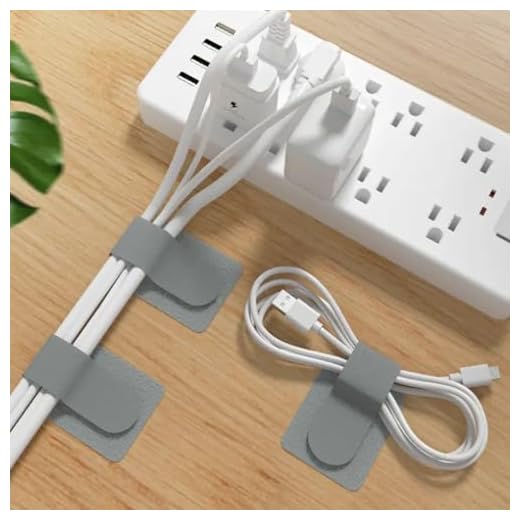 10 Pack Hook and Loop Cable Ties with Adhesive Back, Reusable Cord Organizer Straps for Wires, Cables, Home & Office Use (Grey)