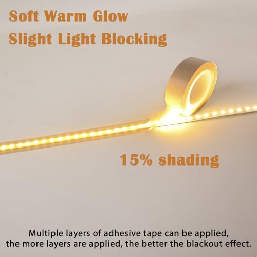 Image of Light Soften Tape 2 PCS 0.78inx29ft Led Light Strip Masking Tape Lighting Dimming Cover Sticker, (Beige)