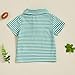 Toddler Baby Boy Lapel Collar Striped Print Polo Shirt Short Sleeve Embroidery T-Shirt Tees Tops Summer Clothes (A-Green, 18-24 Months)