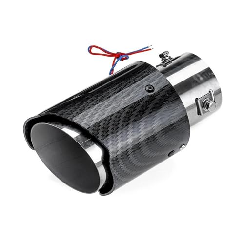 Silencieux d'échappement universel 63mm en carbone avec LED bleue pour tuning auto