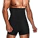 TAILONG Men Tummy Control Shorts High Waist Slimming Underwear Body Shaper Seamless Belly Girdle Boxer Briefs (Black with Fly, 2XL)