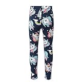Kinder Mädchen Baumwolle Frühling elastisch dehnbar Regenbogen Cartoon bunte Pferd Pritn Muster lässig Hose Hose Leggings