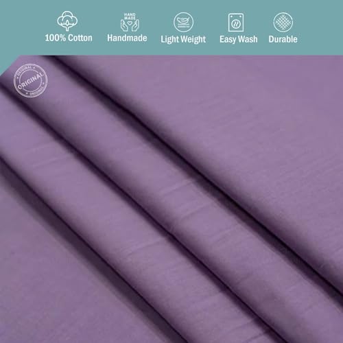 Image of 100% Pure Cotton Mulmul Fabric Material | Reusable Fine Mulmul Fabric | Lightweight Soft Smooth Piece Linning, Stole, Dupatta, Cushion Pillow Cover (Violet Tulip, 5 Meters)