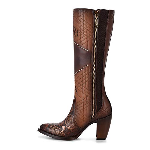 Cuadra Women's Boot in Genuine Python Leather and Bovine Leather, 3F66PH4