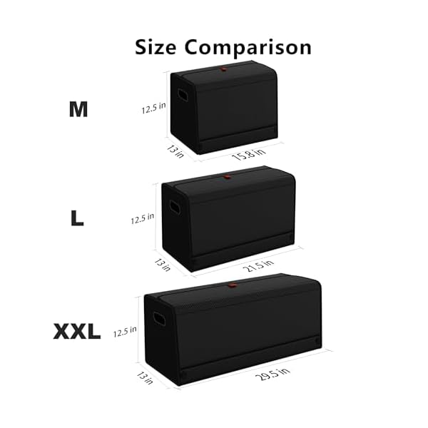 Trunk Organizers, Car Organizers, Storage Solutions, and Car Storage Organizers for SUVs, Sedans, Back Seats, and Luxury Vehicles with Lid, Leather, Small, Large (Carbon Fiber, XXL) - Image 3