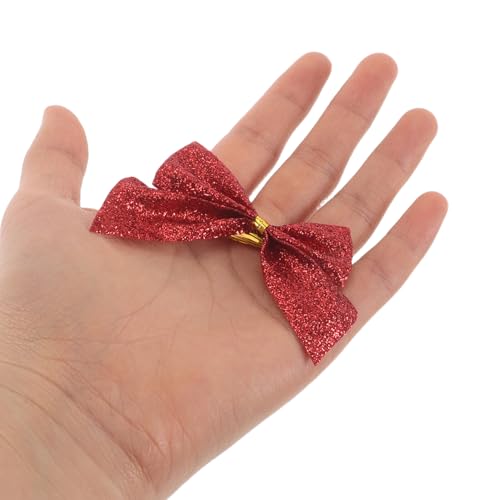 Lazos rojos de Navidad para decorar el árbol de pie y guirnaldas en casa 5