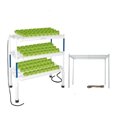 LAPOND Upgraded Hydroponics Growing System Kit 108 Plant Sites with Plant Climbing Frame Cover