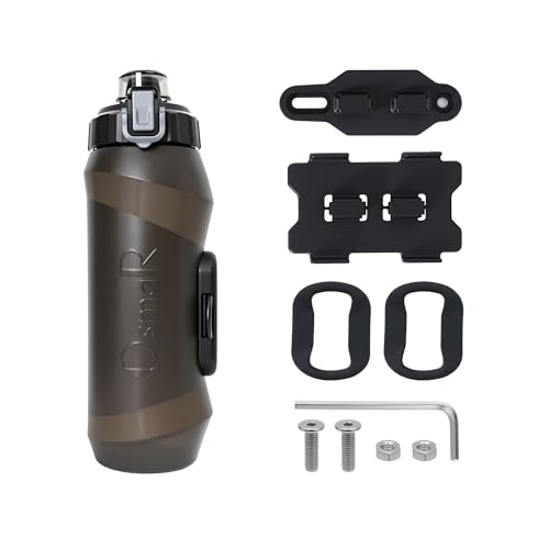OsmaR Magnetic Bicycle Water Bottle 15oz (450ml) &ndash; Dual-Lock Quick-Release Squeeze Bottle with Push-Button Mechanical Lock, Bike & Backpack Mount