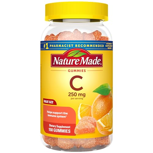 Nature Made Vitamin C Gummies 250mg per Serving, 150 Count | Adult Vitamin C Immune Support Gummies for Daily Immune Support and Antioxidant Support, Tangerine Flavor, 75 Day Supply - image 1