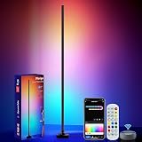 LED Corner Floor Lamp, RGB+IC Floor Lamp Work with Alexa, Color Changing Light Standing Lamp with AP