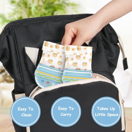 Image of 2Pack Silicone Teething Mitt, Hamburger Baby Teething Toy for 0-6 6-12 Months, Food Grade Silicone Infant Teething Mitten, BPA-Free Baby Chew Toys for Pain Relief, Sucking Needs