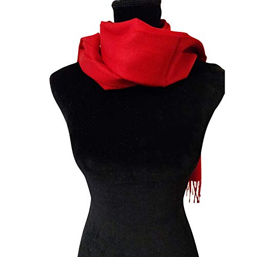 Evelyn Brooks Designs Luxury 100% Pure Peruvian Baby Alpaca Reversible Wool Scarf For Men & Women (Red) #TOP1